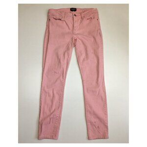 BEBE Peaches & Cream Wash 5 Pocket Logo Hardware Slim Fit Skinny Jeans